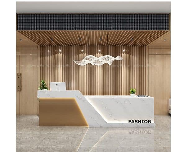 Quầy lễ tân đẹp kiểu dáng hiện đại