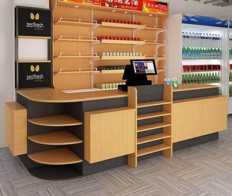 Quầy thu ngân cong