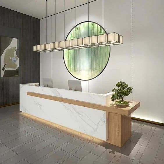 Thiết kế mẫu quầy thu ngân xuất khẩu đẹp cùng tông màu đẹp