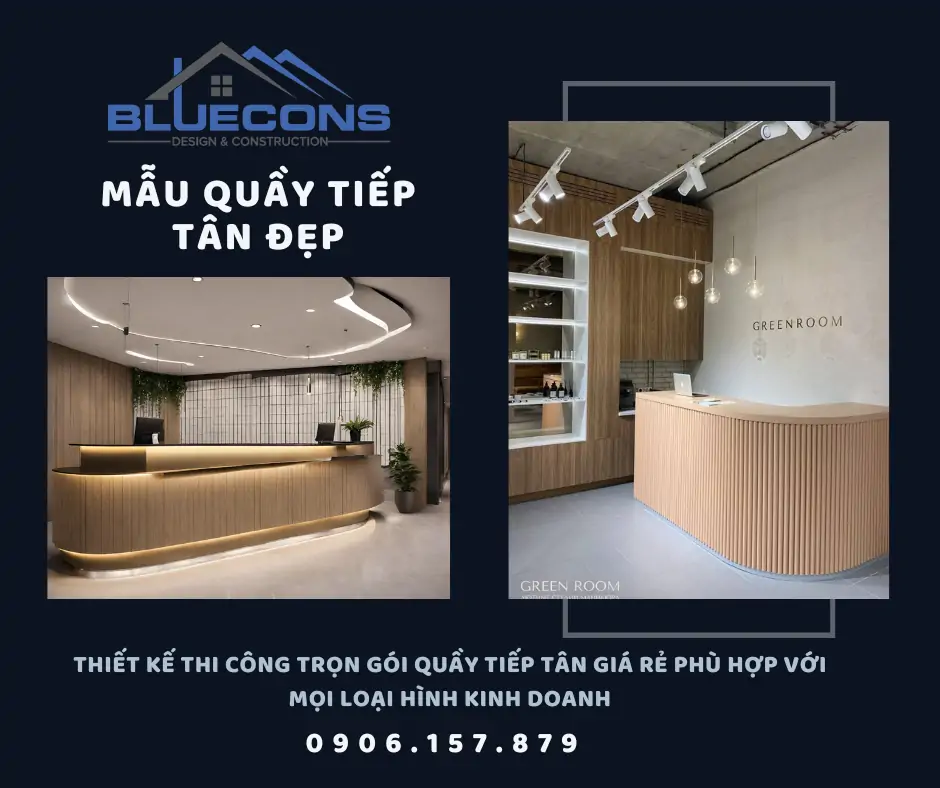 Mẫu quầy tiếp tân đẹp, thiết kế quầy lễ tân tiêu chuẩn thịnh thành 2024