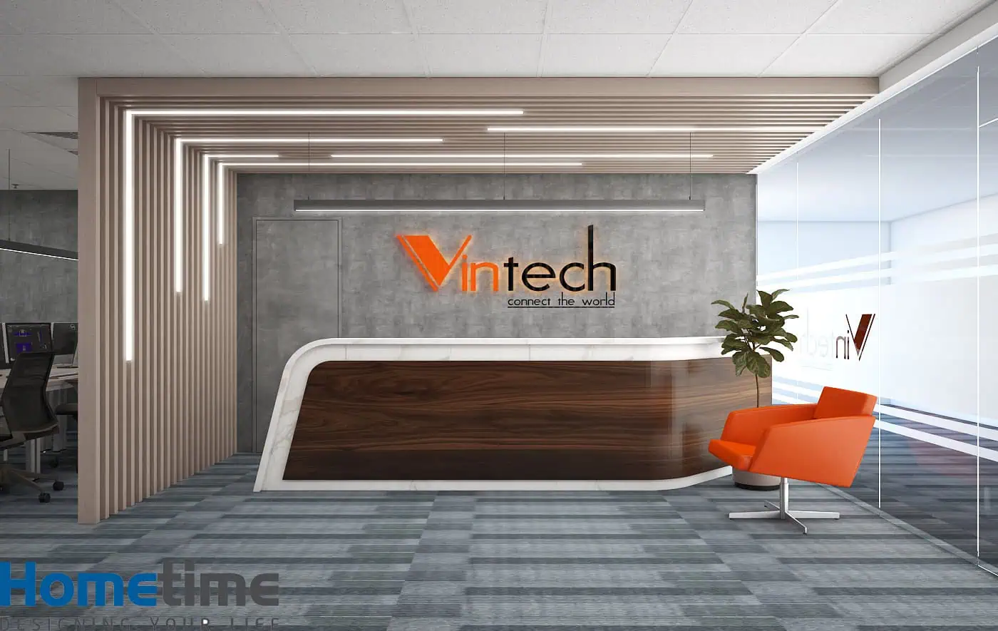 Quầy lễ tân gỗ tự nhiên