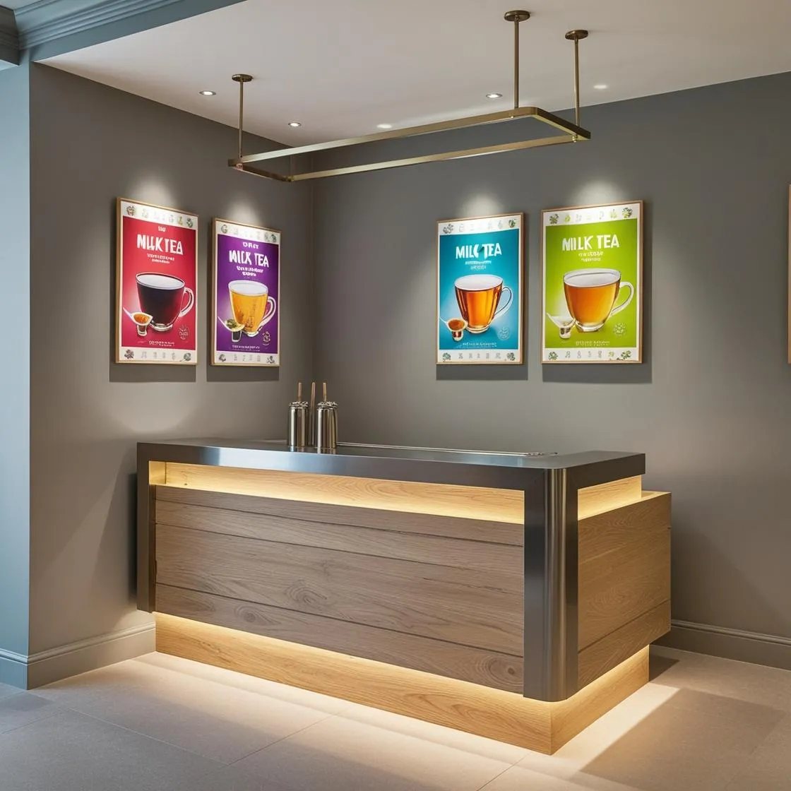 mẫu thiết kế quầy pha chế trà sữa đơn giản hiện đại (10)
