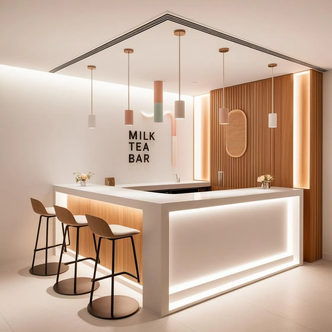 mẫu thiết kế quầy pha chế trà sữa đơn giản hiện đại (11)