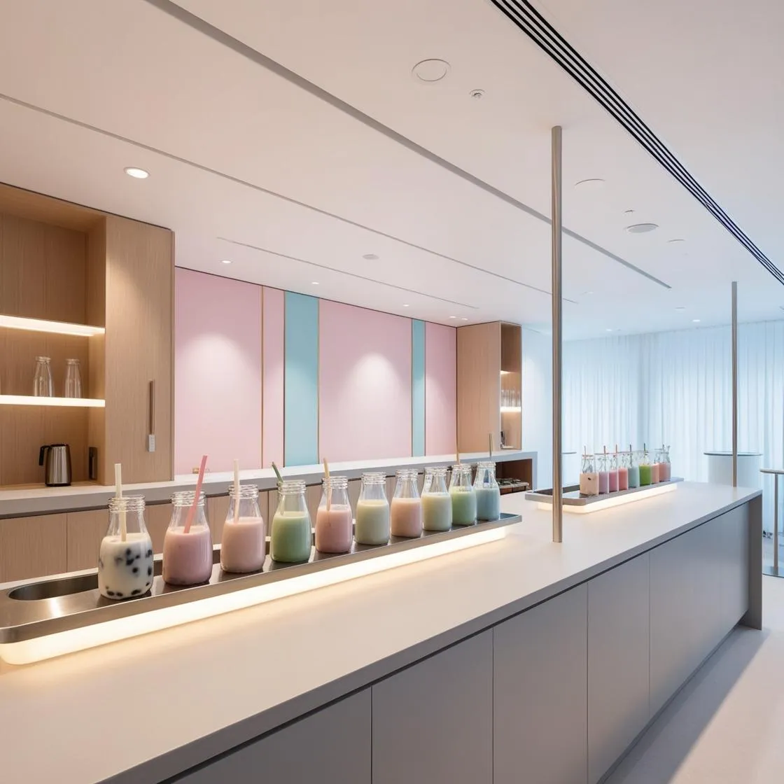 mẫu thiết kế quầy pha chế trà sữa đơn giản hiện đại (24)