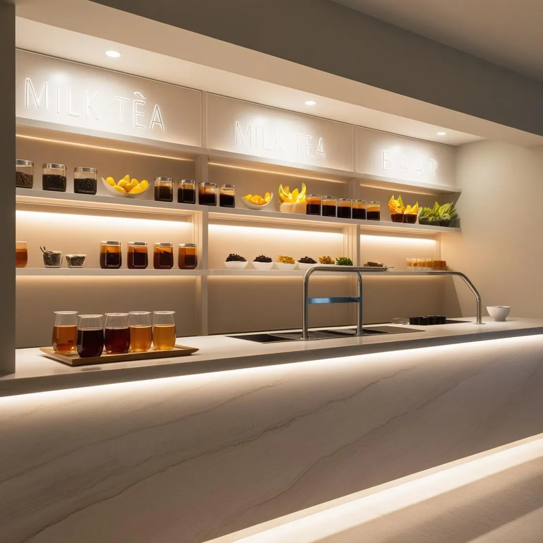 mẫu thiết kế quầy pha chế trà sữa đơn giản hiện đại (3)