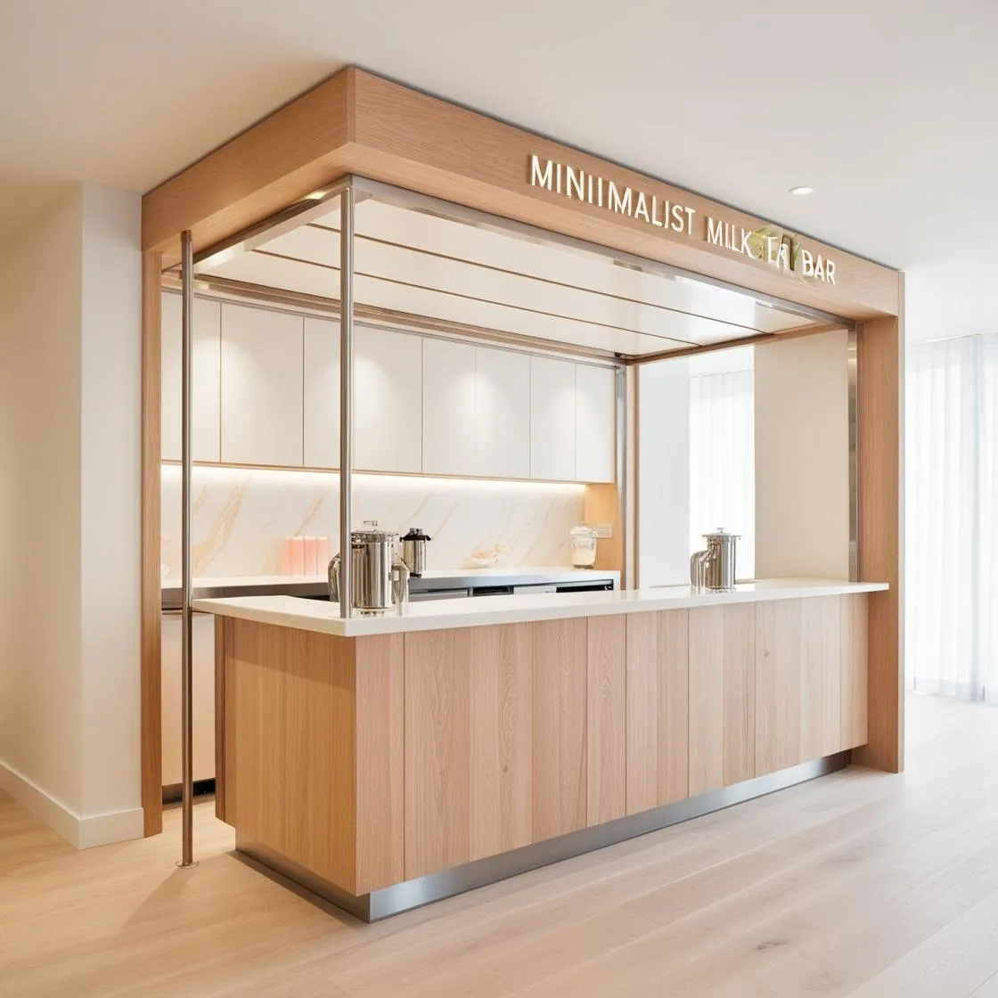 mẫu thiết kế quầy pha chế trà sữa đơn giản hiện đại (7)