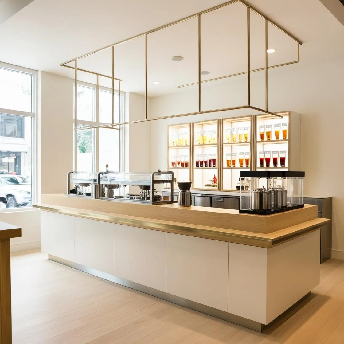 mẫu thiết kế quầy pha chế trà sữa đơn giản hiện đại (8)