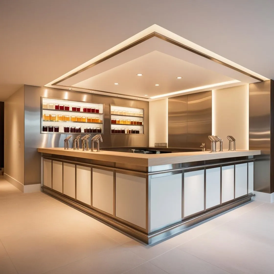 mẫu thiết kế quầy pha chế trà sữa đơn giản hiện đại (9)