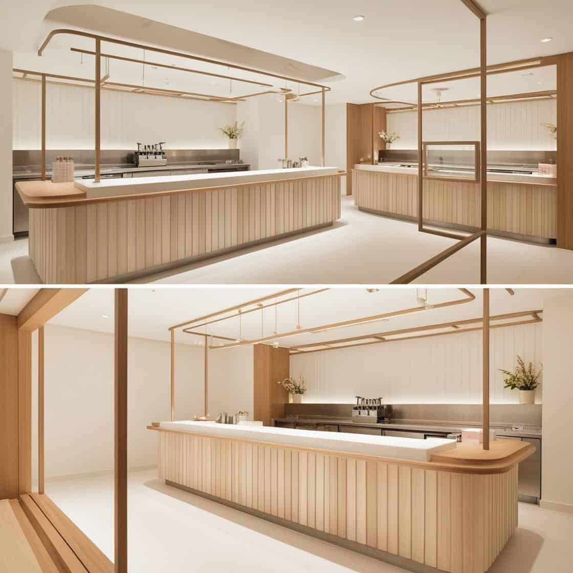mẫu thiết kế quầy pha chế trà sữa đơn giản hiện đại