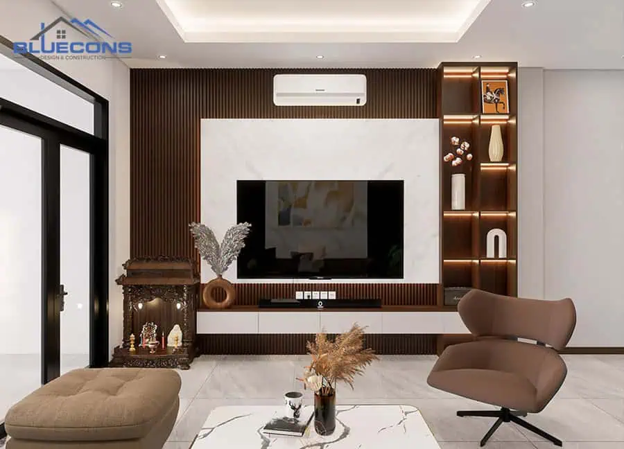 101+ Mẫu Tủ Gỗ Phòng Khách Hiện Đại Đẹp Nhất 2024 Tại Bluecons 8 Mẫu tủ để đồ trang trí từ gỗ công nghiệp