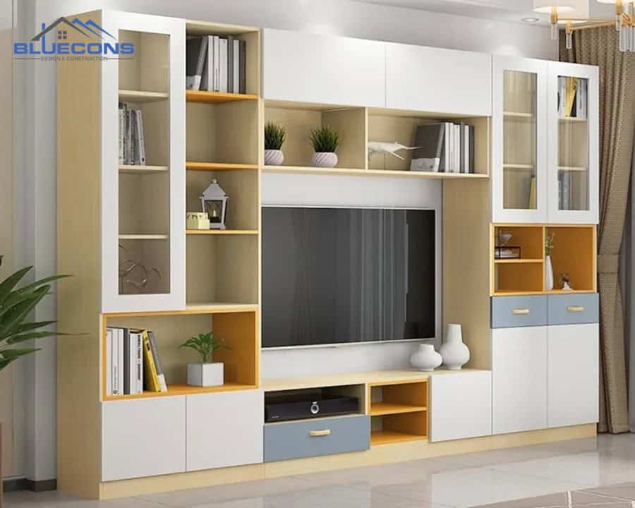 Mẫu tủ gỗ phòng khách hiện đại, đơn giản