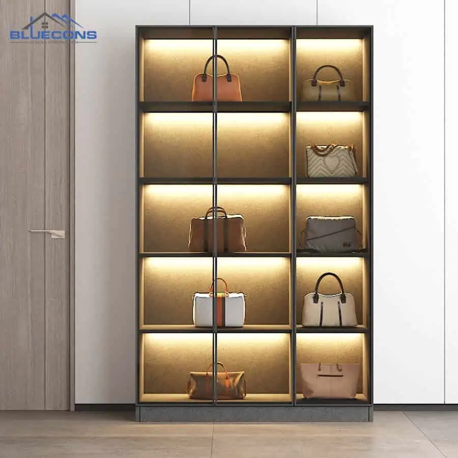 99+ mẫu kệ trưng bày túi xách đẹp, hot nhất 2024 tại Bluecons 7 Mẫu tủ kính trưng bày túi xách