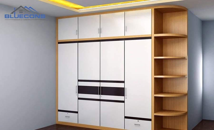 Mẫu tủ quần áo gỗ công nghiệp tại Bluecons