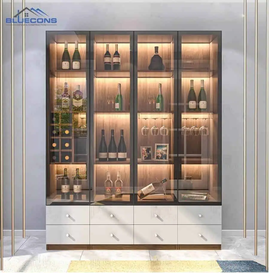 101+ Mẫu Tủ Gỗ Phòng Khách Hiện Đại Đẹp Nhất 2024 Tại Bluecons 17 Mẫu tủ rượu trong phòng khách