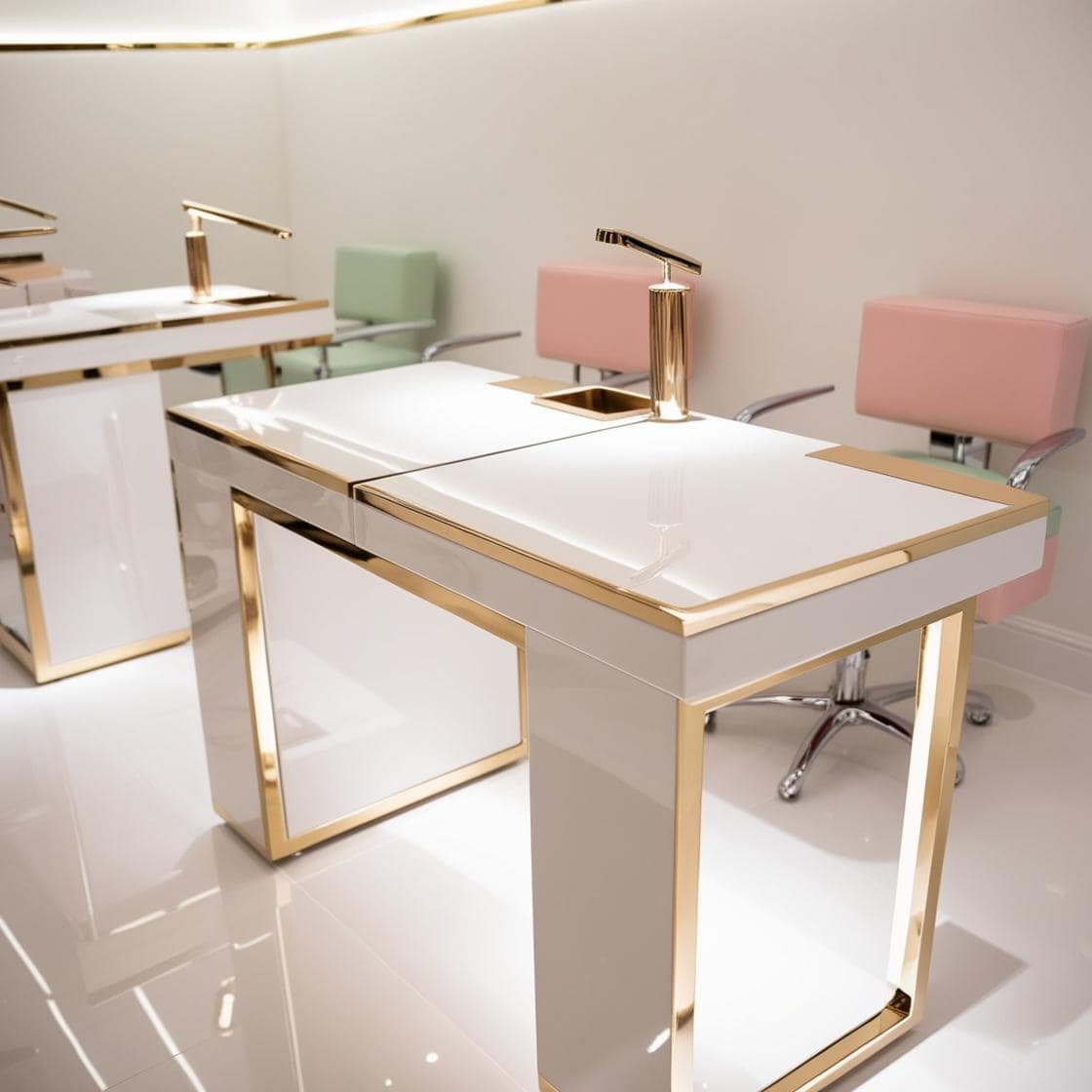 modern nail salon table design