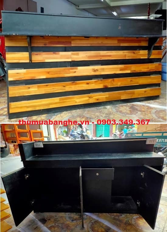 Quầy pha chế gỗ vintage