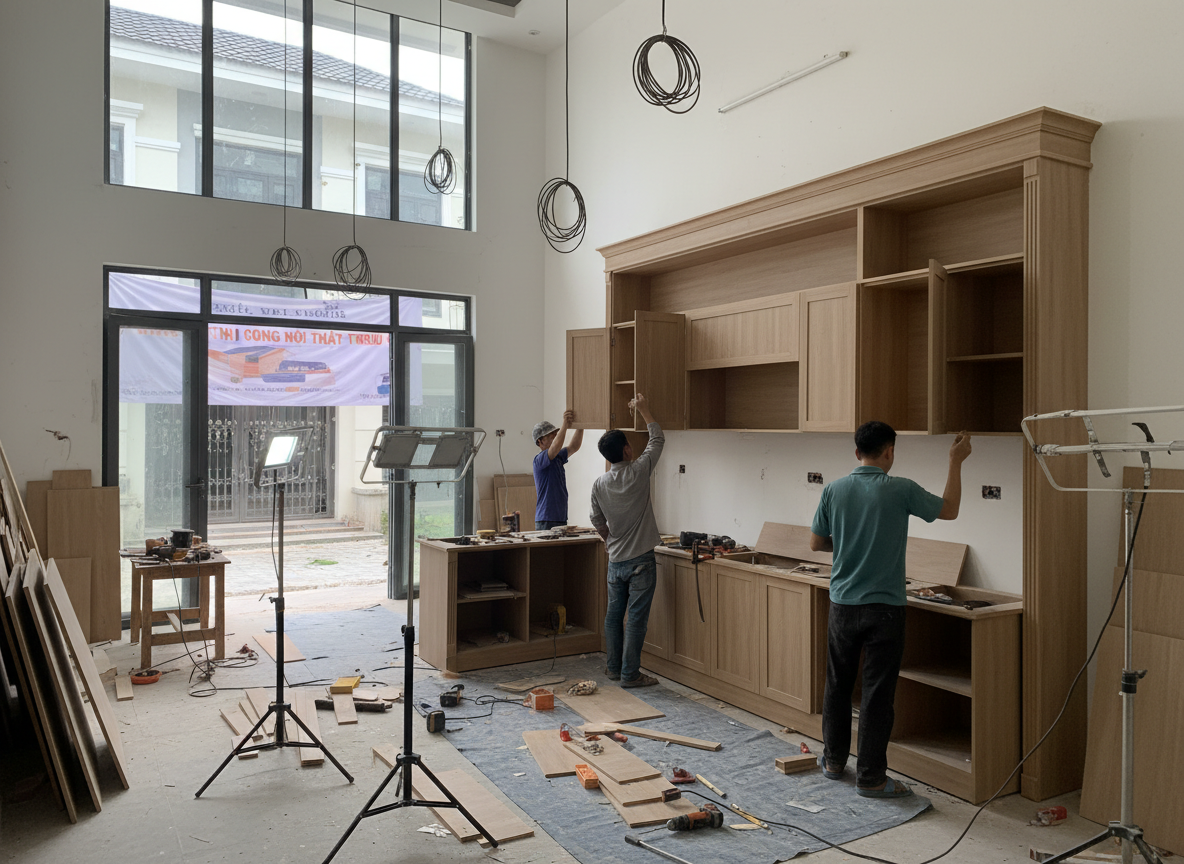 Nha Pho 2 Tang Dang Thi Cong Noi That Tron Goi