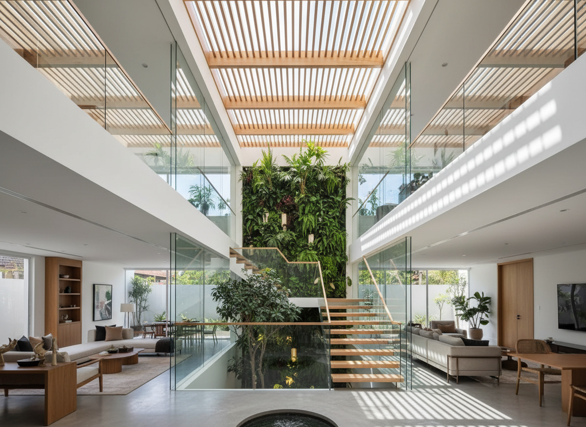 Nha Pho 3 Tang Voi Gieng Troi Hien Dai Anh Sang Tu Nhien Tran Ngap