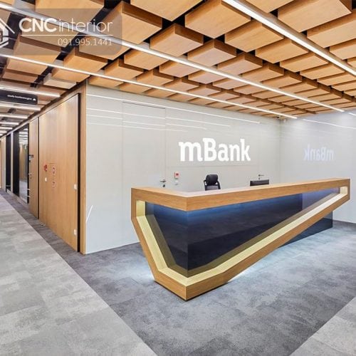 Quầy lễ tân đẹp chữ U