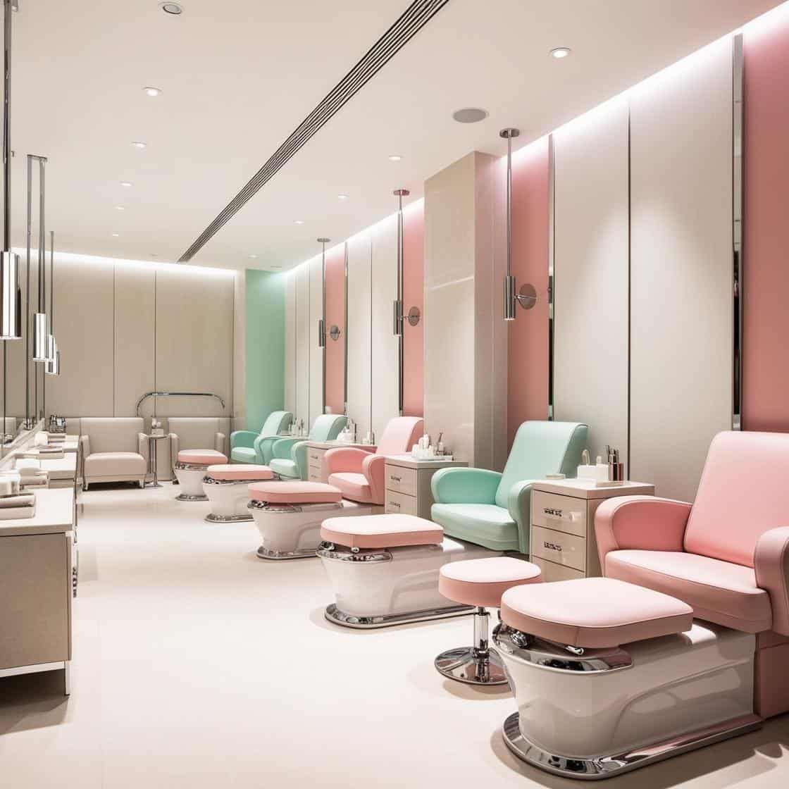 nội thất spa nail hiện đại_