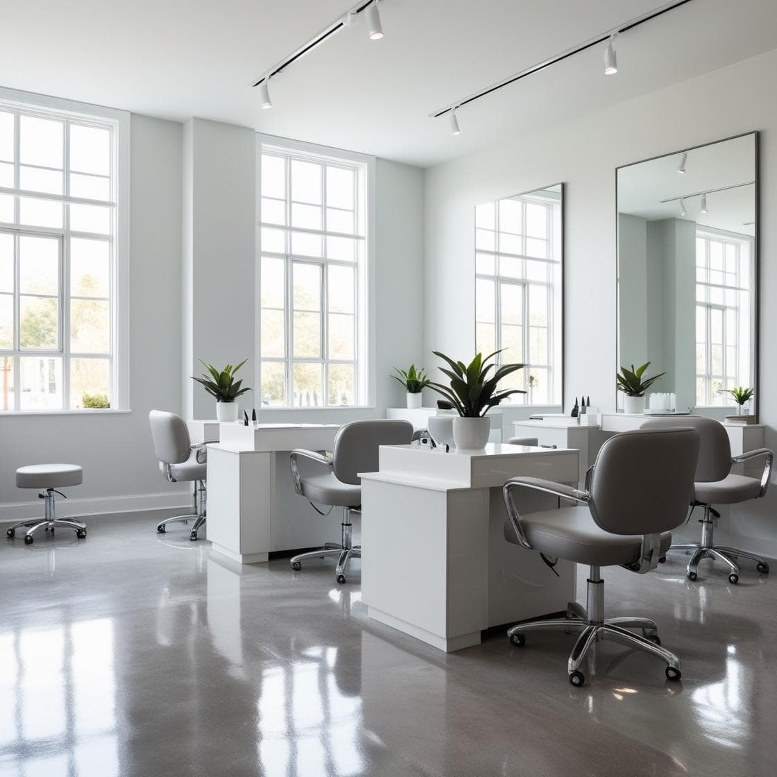 nội thất tiệm nail phong cách tối giản_ (2)