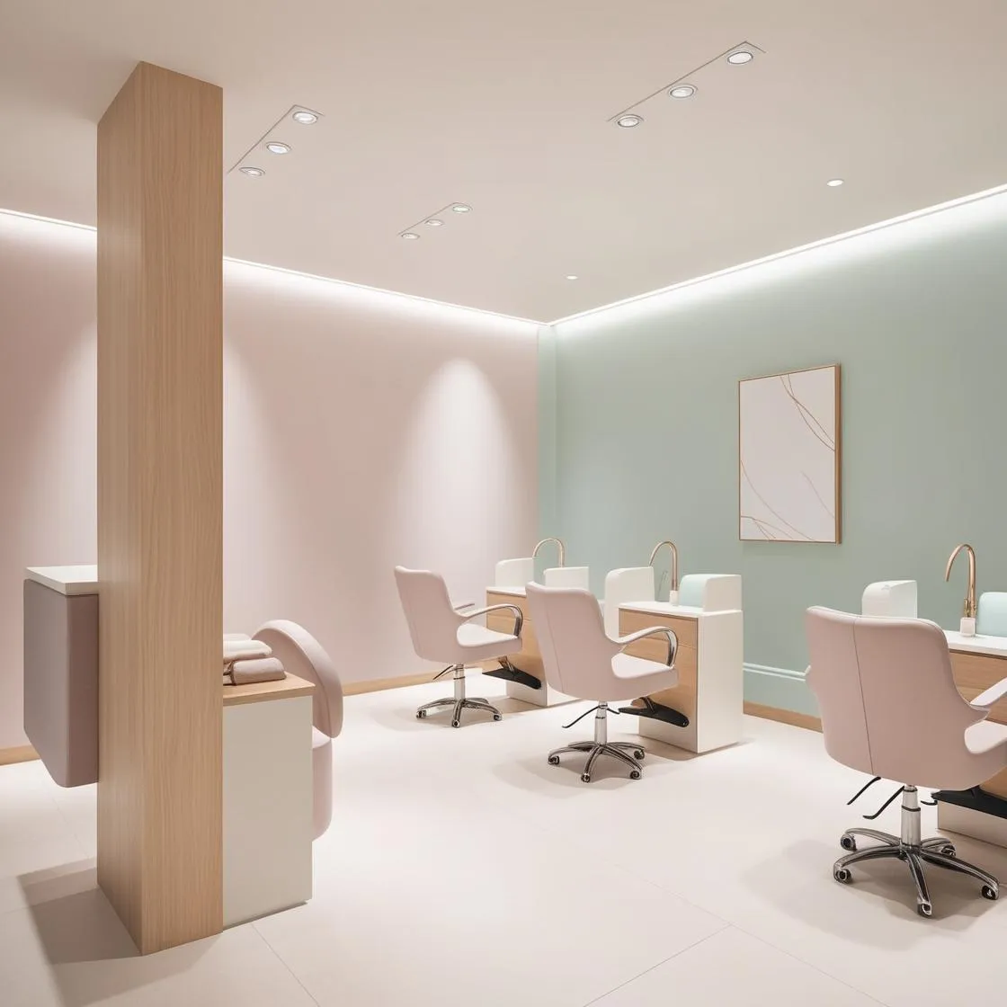 Nội Thất Tiệm Nail Phong Cách Tối Giản 5 nội thất tiệm nail phong cách tối giản_ (4)