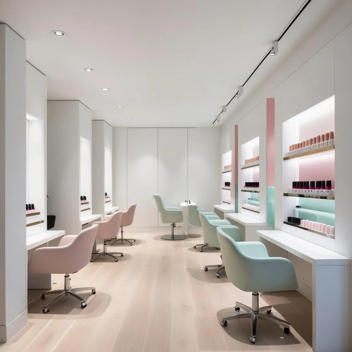Nội Thất Tiệm Nail Phong Cách Tối Giản 6 nội thất tiệm nail phong cách tối giản_ (5)