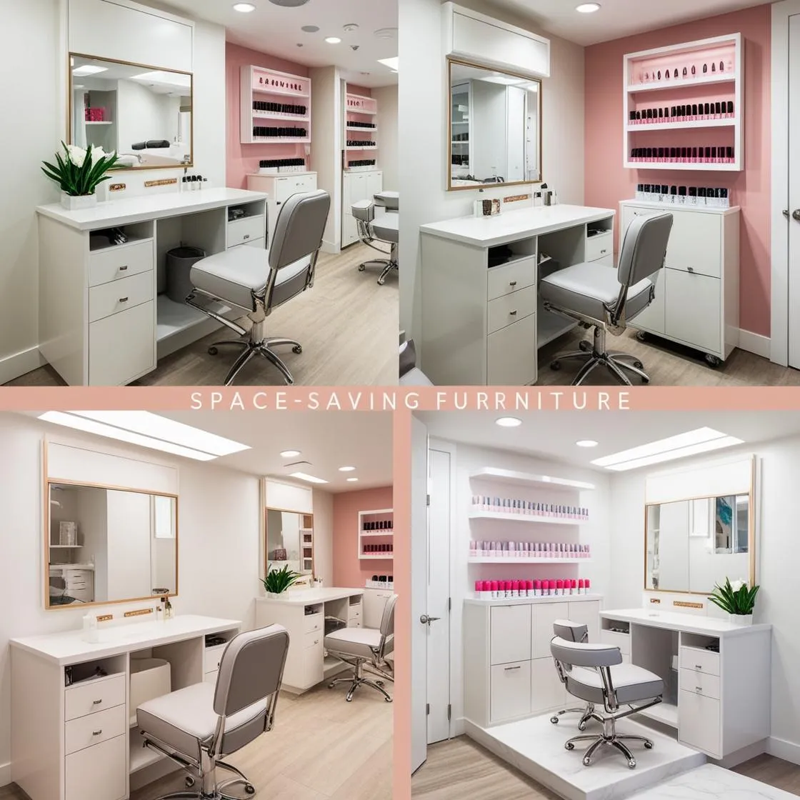 Nội Thất Tiết Kiệm Không Gian Cho Tiệm Nail Nhỏ 3 nội thất tiết kiệm không gian cho tiệm nail nhỏ_ (1)