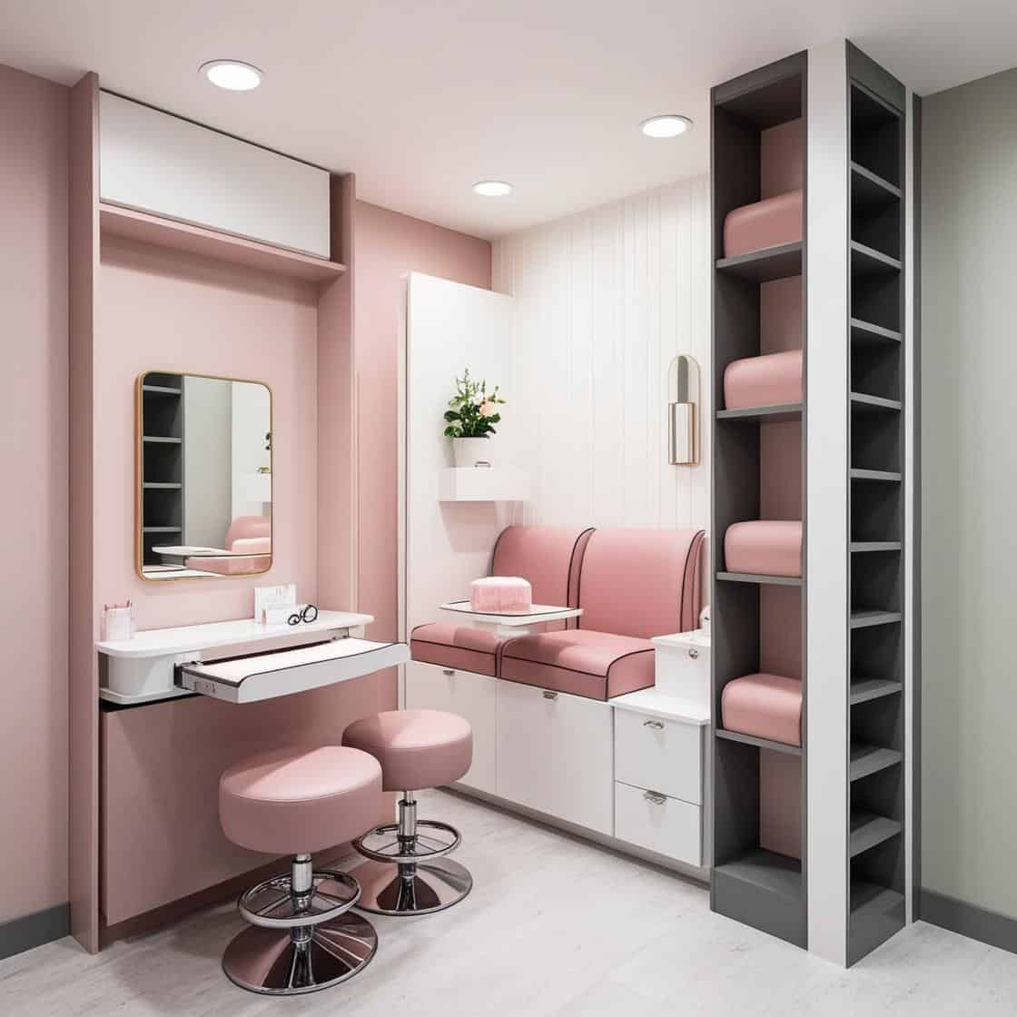 nội thất tiết kiệm không gian cho tiệm nail nhỏ_ (4)