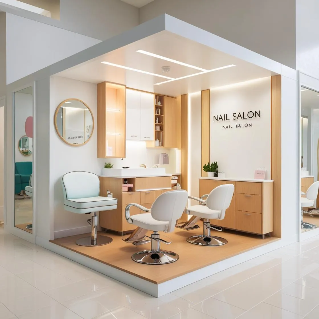 Nội Thất Tiết Kiệm Không Gian Cho Tiệm Nail Nhỏ 7 nội thất tiết kiệm không gian cho tiệm nail nhỏ_ (5)