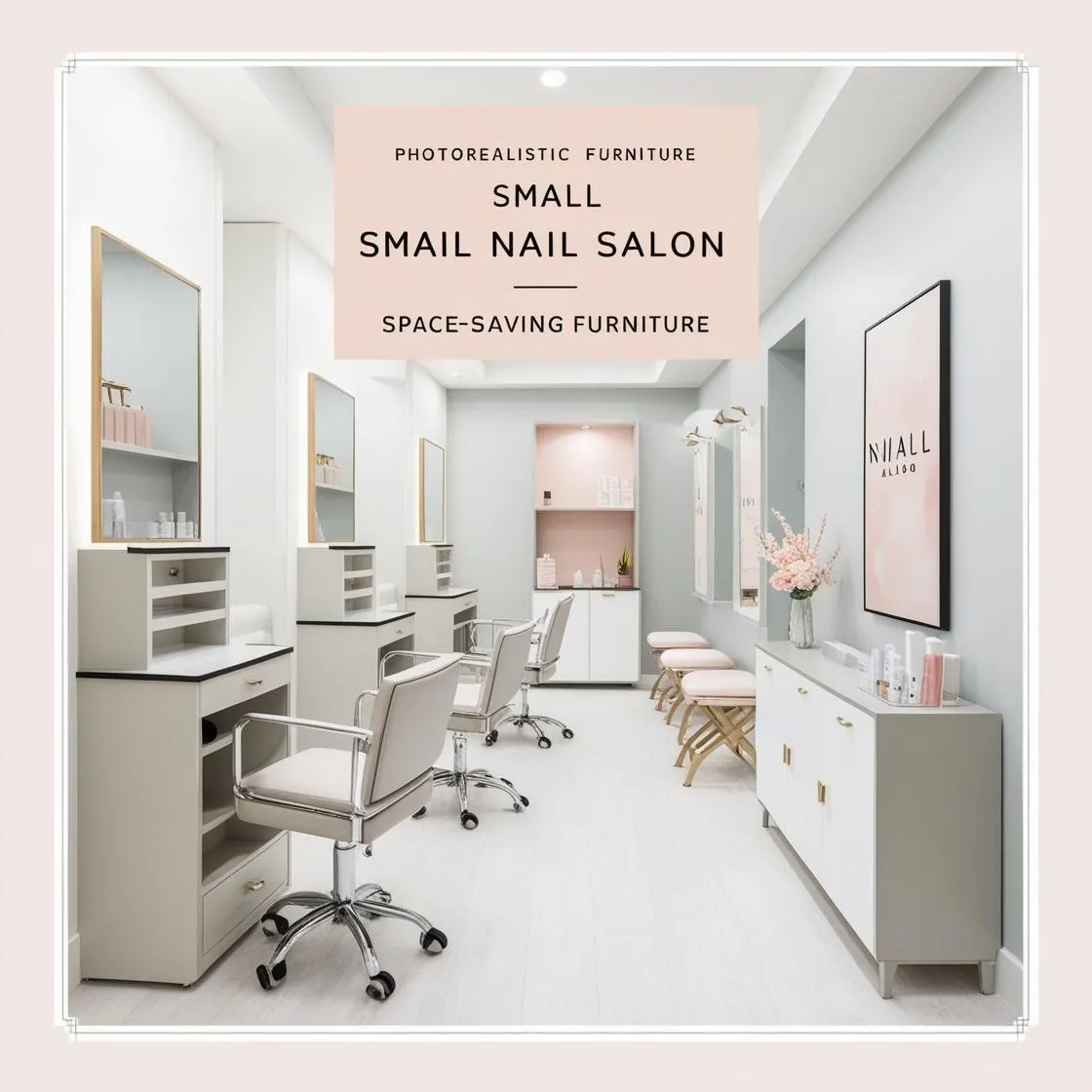 Nội Thất Tiết Kiệm Không Gian Cho Tiệm Nail Nhỏ 11 nội thất tiết kiệm không gian cho tiệm nail nhỏ_ (9)