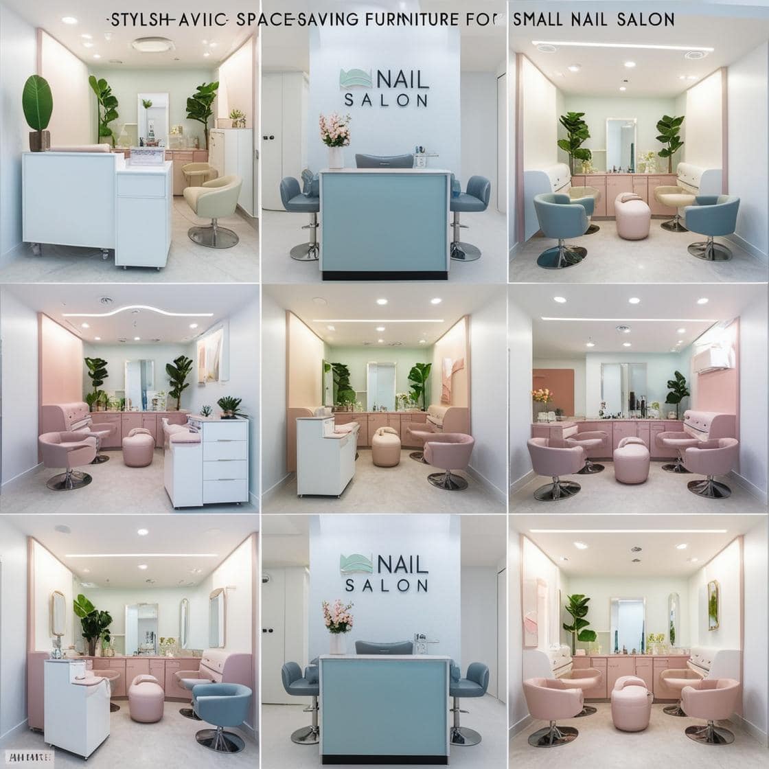 nội thất tiết kiệm không gian cho tiệm nail nhỏ_
