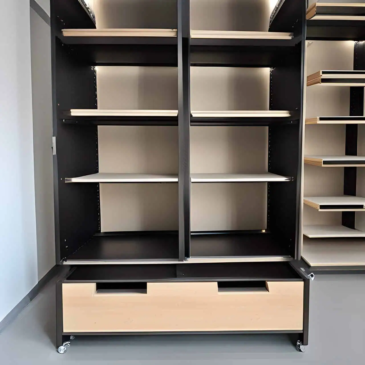 Construction of industrial wood shoe cabinets 100m2 Construction of industrial wood shoe cabinets 100m2