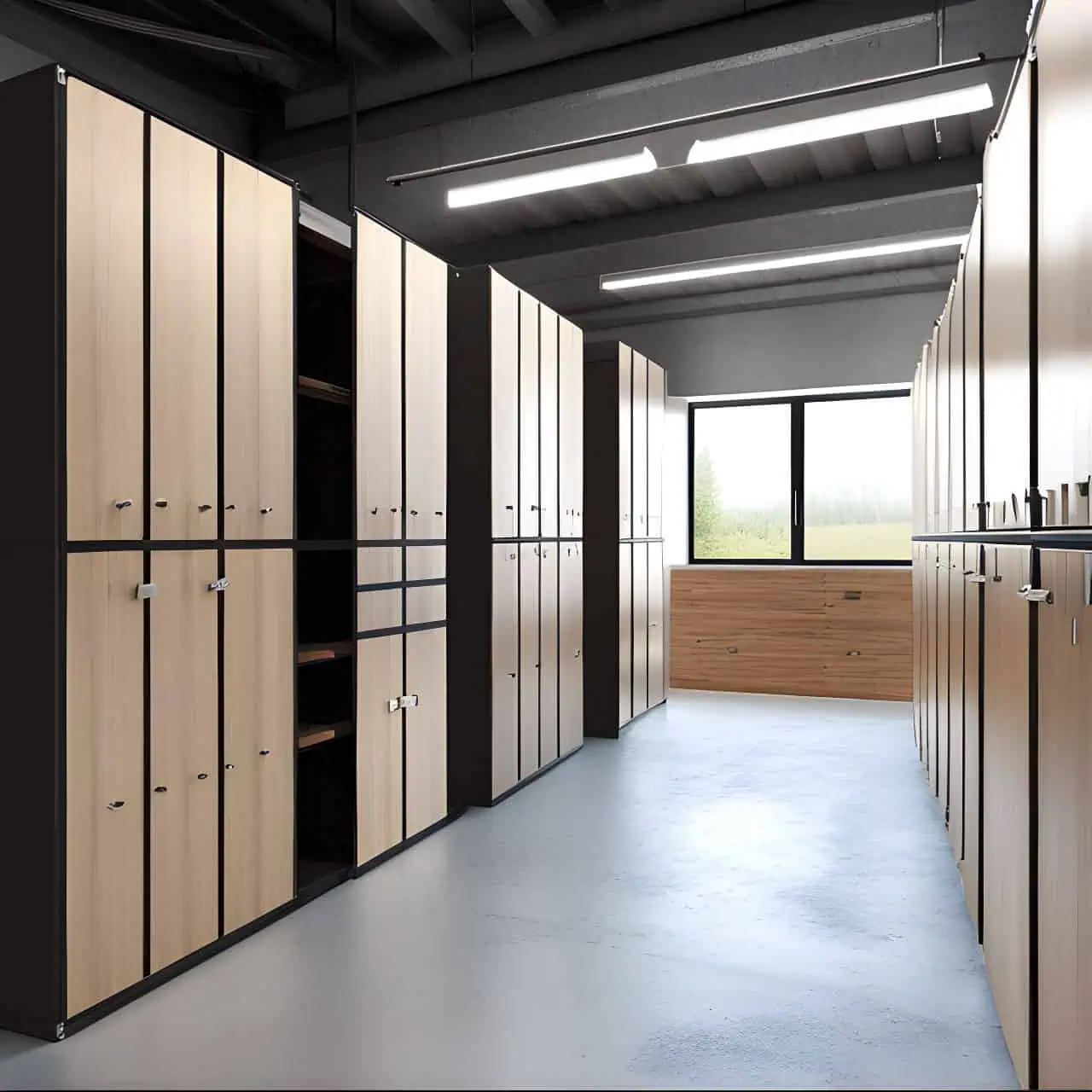 Construction of industrial wood shoe cabinets 100m2 Construction of industrial wood shoe cabinets 100m2