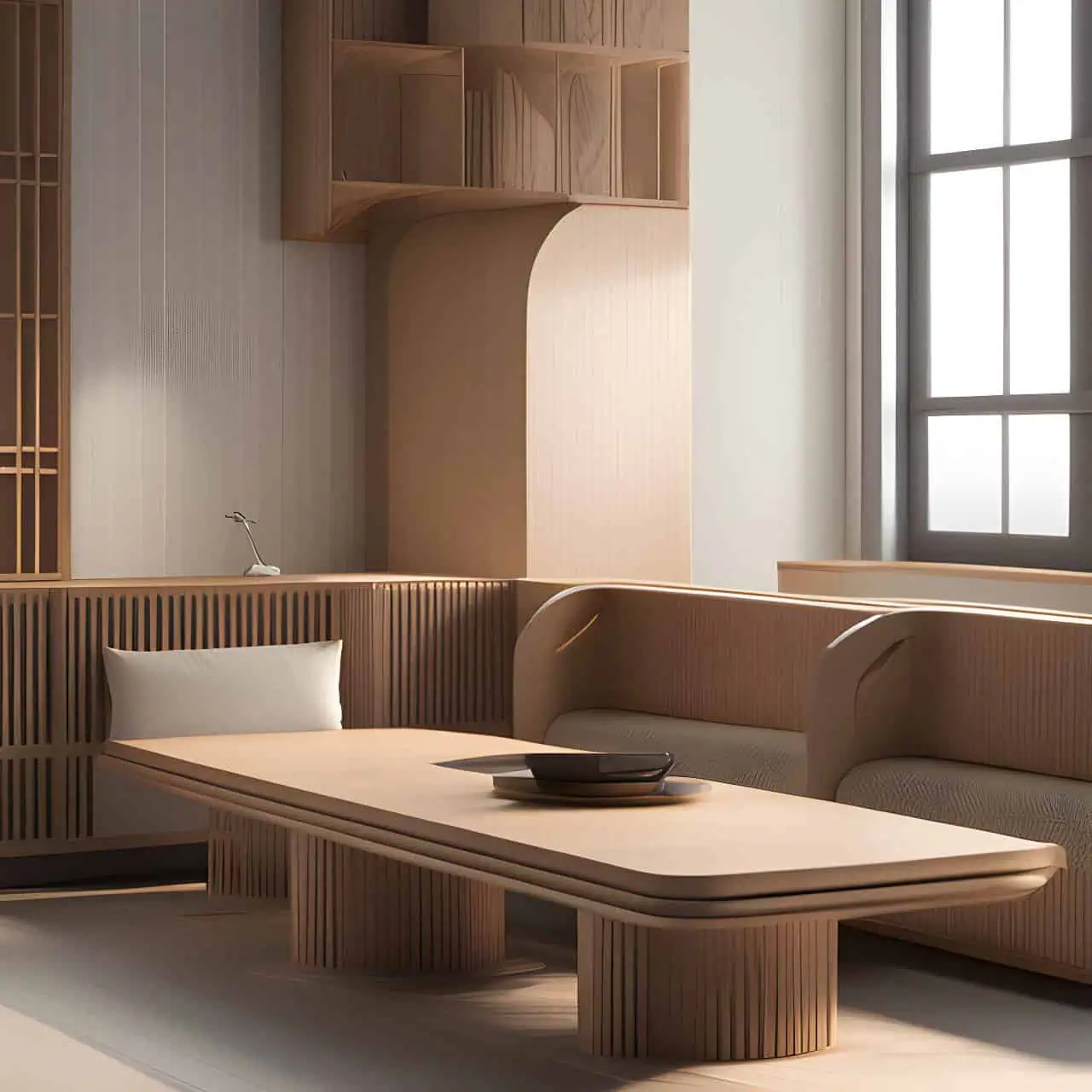 MDF wood furniture installation MDF wood furniture installation 3D render, composite, by artgerm, art germ, Cinematic Lighting