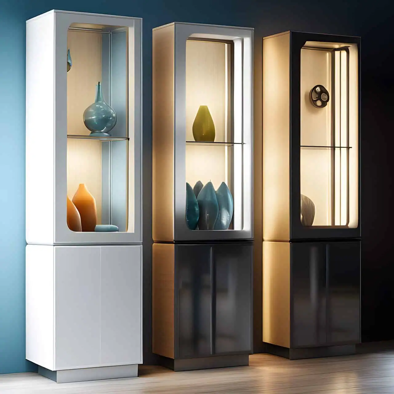 Modern MDF display cabinet 20m2 Modern MDF display cabinet 20m2 3D render, composite, by artgerm, art germ, Cinematic Lighting