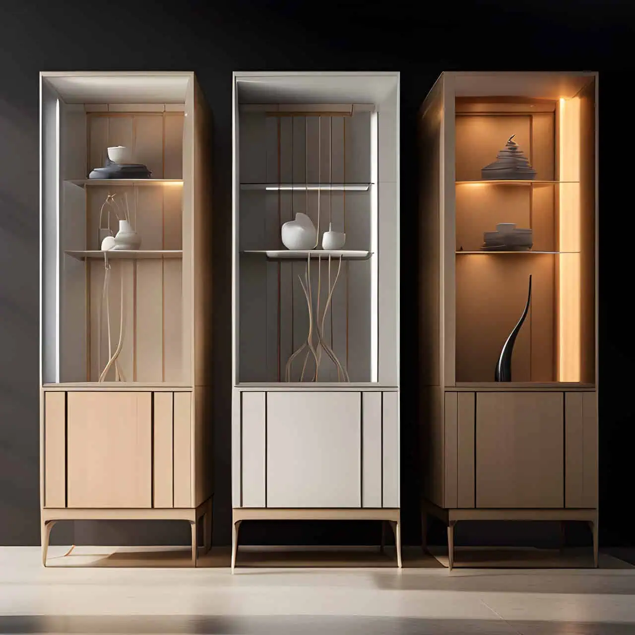 Modern MDF display cabinet 20m2 Modern MDF display cabinet 20m2 3D render, composite, by artgerm, art germ, Cinematic Lighting