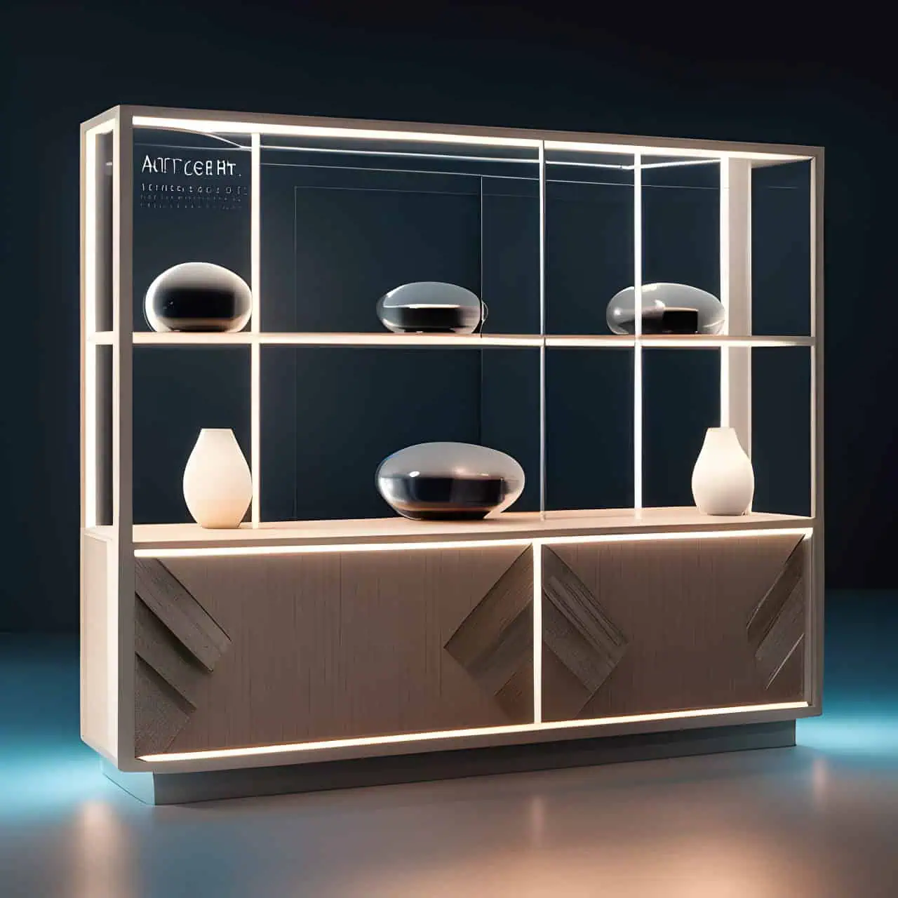 Modern MDF display cabinet 100 square meter Modern MDF display cabinet 100 square meter 3D render, composite, by artgerm, art germ, Cinematic Lighting
