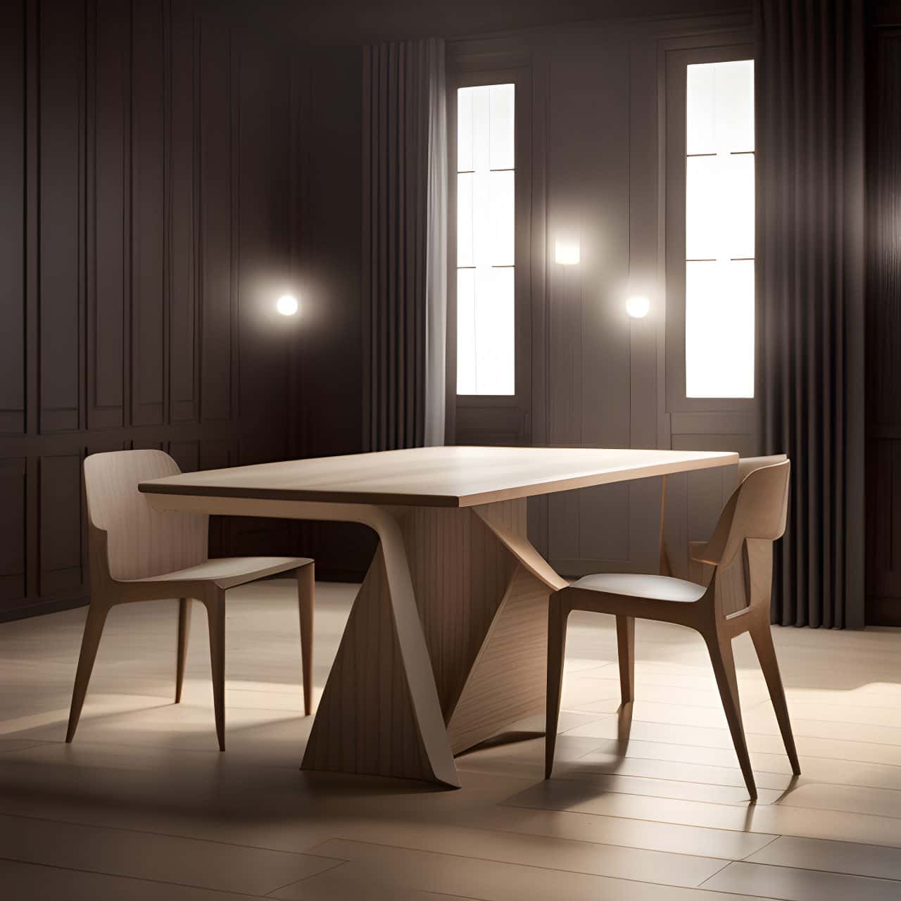 mdf wood table 20m2 mdf wood table 20m2 3D render, composite, by artgerm, art germ, Cinematic Lighting