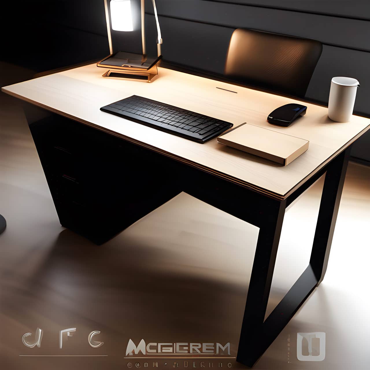 MFC wooden desk construction MFC wooden desk construction 3D render, composite, by artgerm, art germ, Cinematic Lighting