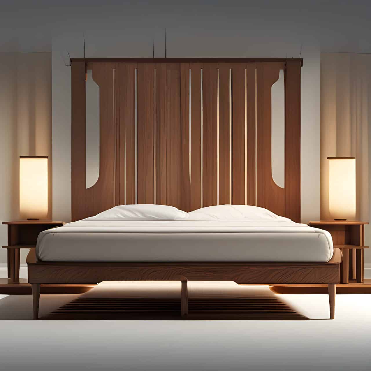 MFC wooden bed production MFC wooden bed production 3D render, composite, by artgerm, art germ, Cinematic Lighting