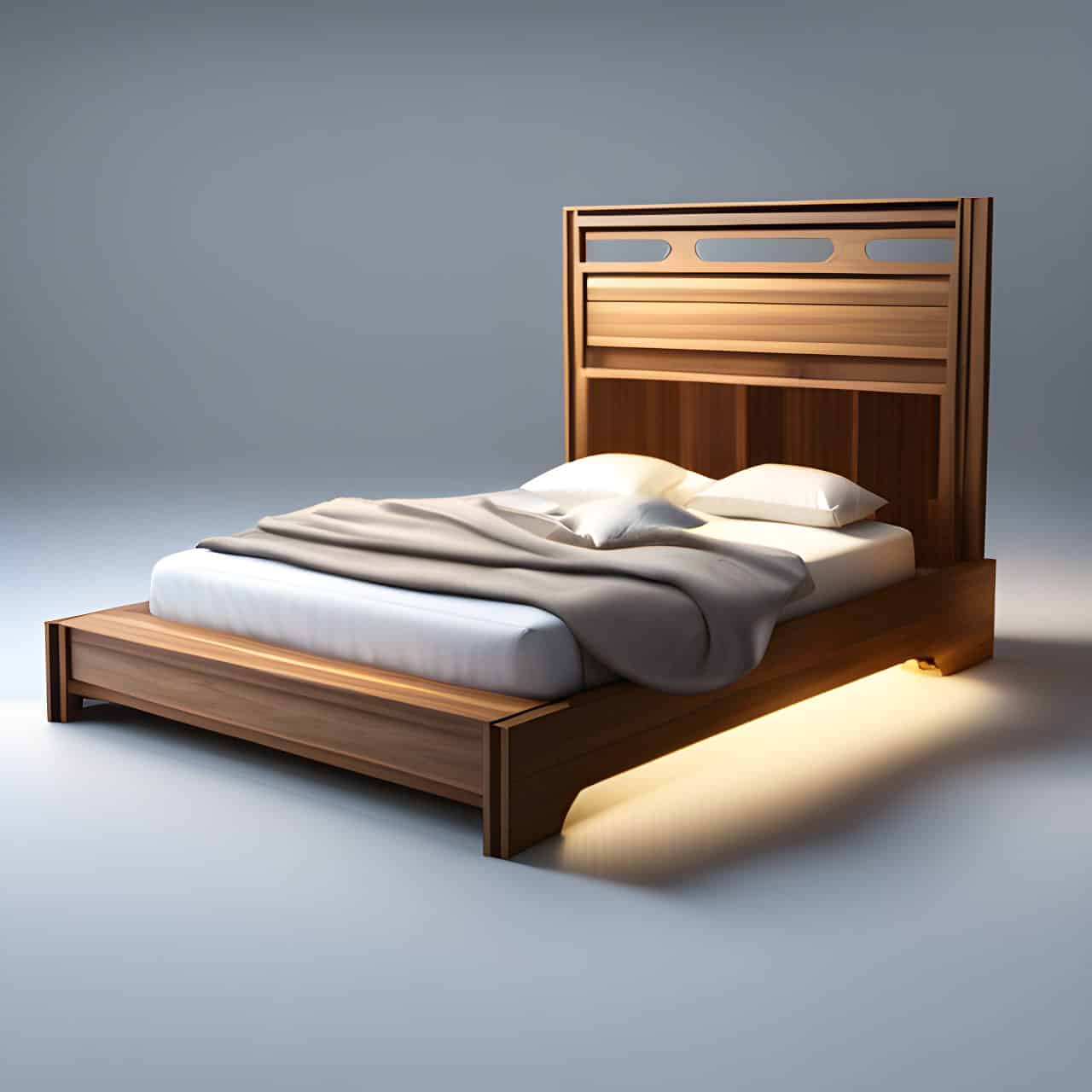 MFC wooden bed production MFC wooden bed production 3D render, composite, by artgerm, art germ, Cinematic Lighting