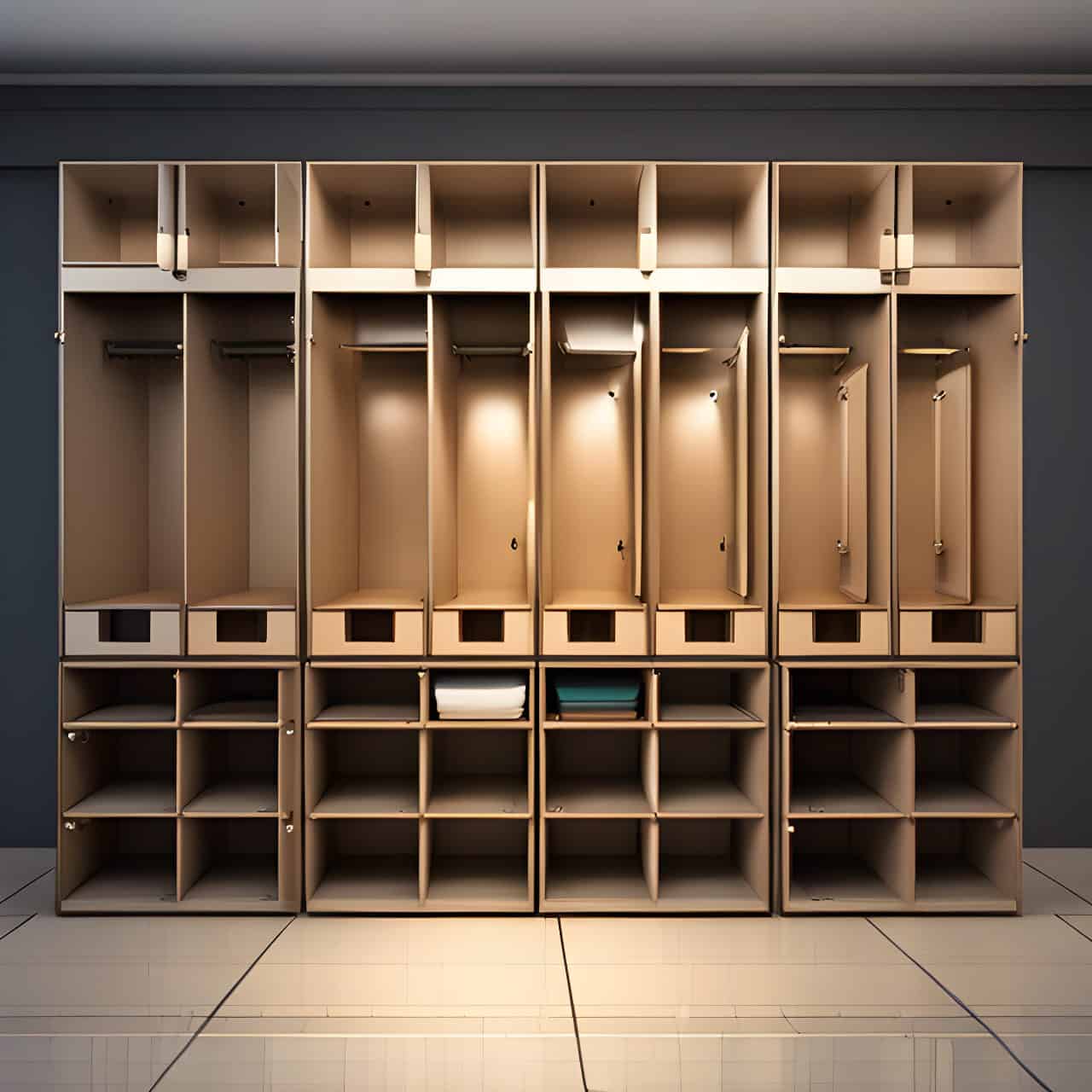 Sản xuất tủ locker gỗ MFC Sản xuất tủ locker gỗ MFC