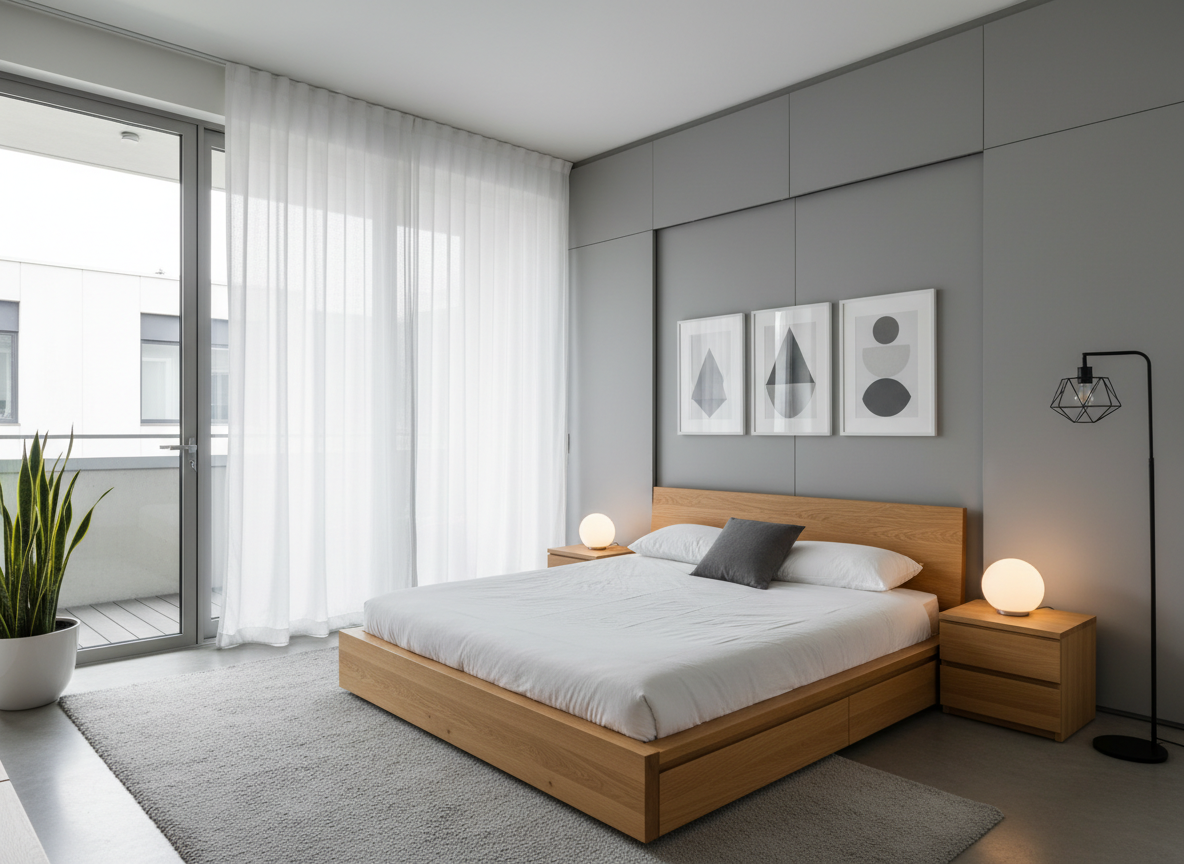 Phong Ngu Nha Pho Phong Cach Don Gian Giuong Go Thap Tu Quan Ao Canh Truot Am Tuong Phong Ngu Nha Pho Phong Cach Don Gian Giuong Go Thap Tu Quan Ao Canh Truot Am Tuong