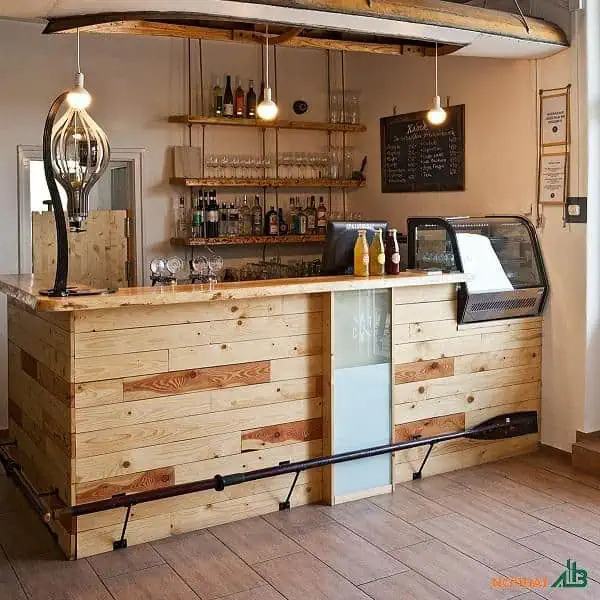 Quầy bar gỗ thông tự nhiên