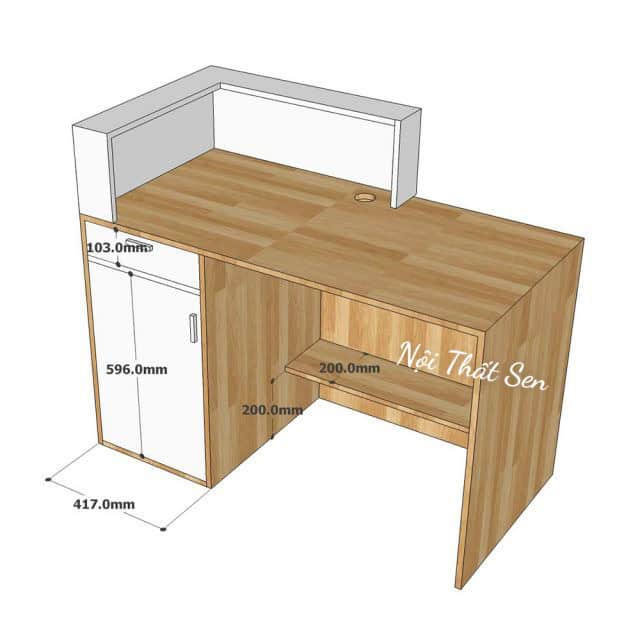 Quầy lễ tân có hộc kéo