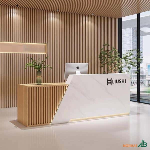 Quầy lễ tân cao cấp 2m4 làm từ alu