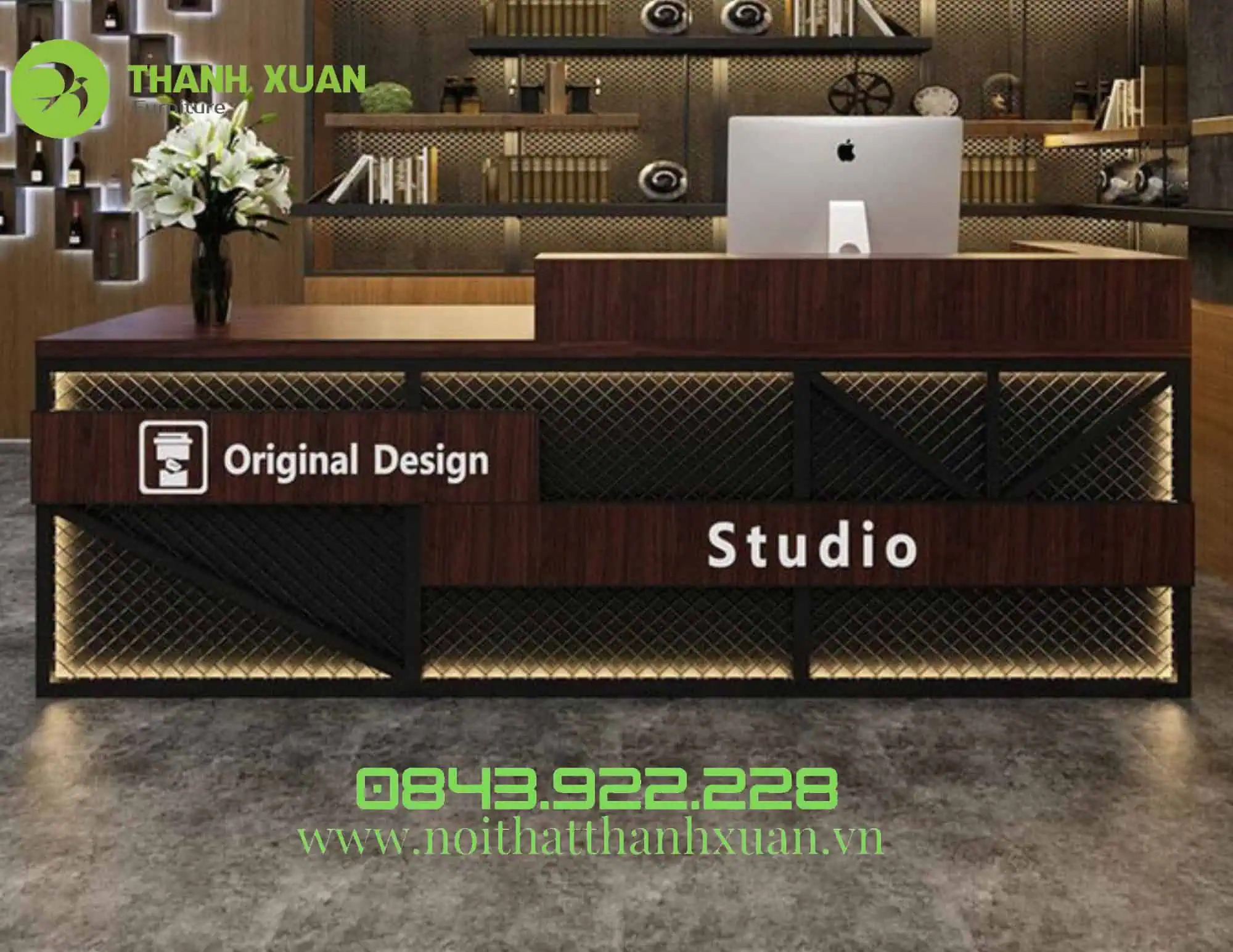 Mẫu quầy lễ tân hiện đại