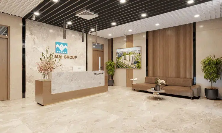 Quầy lễ tân tối giản