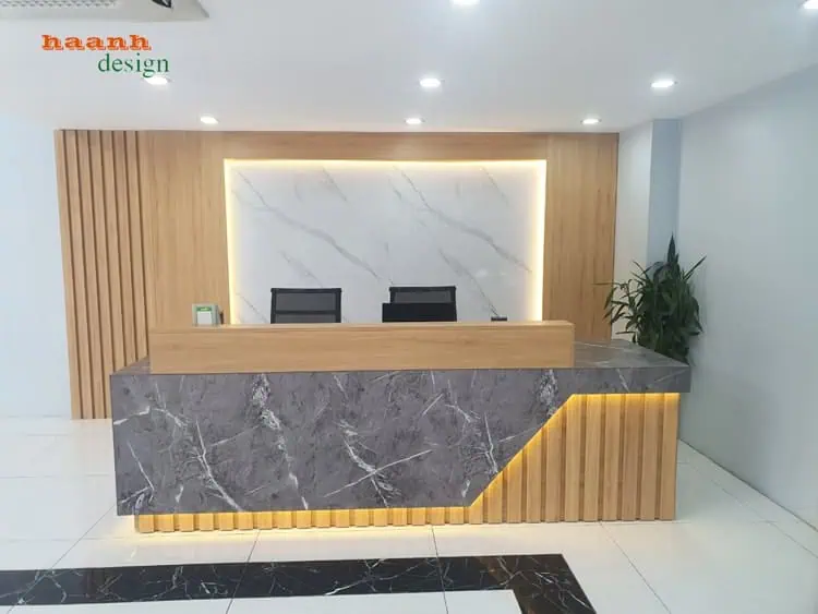 Quầy lễ tân gỗ công nghiệp